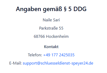 Angaben gemäß § 5 DDG